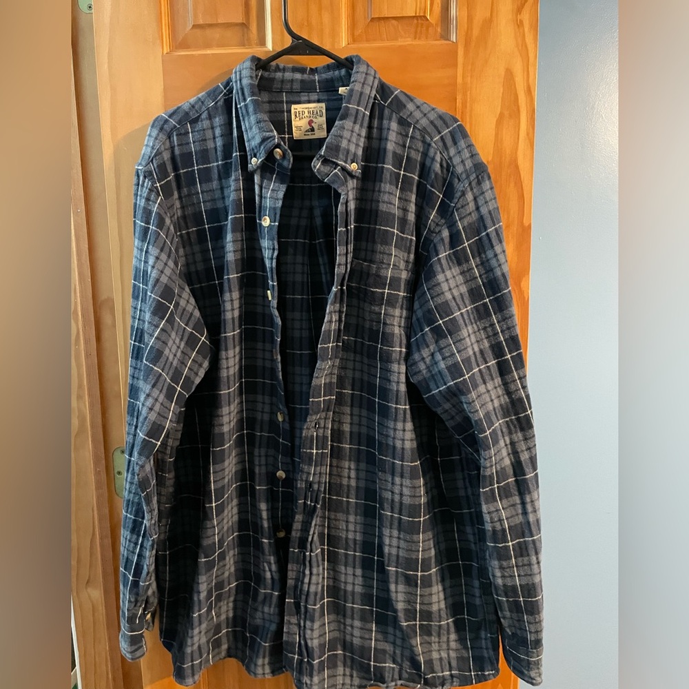 Men's Blue Plaid Flannel Shirt